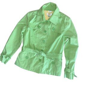 Talbots Stretch Pea Coat Jacket Size 8 Tie Waist Pistachio Size Medium